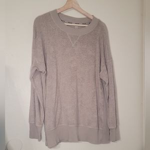 Aerie chilled out teddy bear fleece sweatshirt  size medium